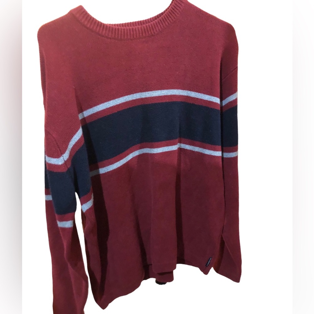 American Eagle Cotton Sweater Mens small blue Red